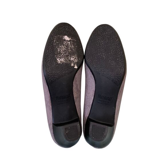 Munro American Comfort Flats Grey Metalic Print Block Heels Size 6.5 - Picture 7 of 9